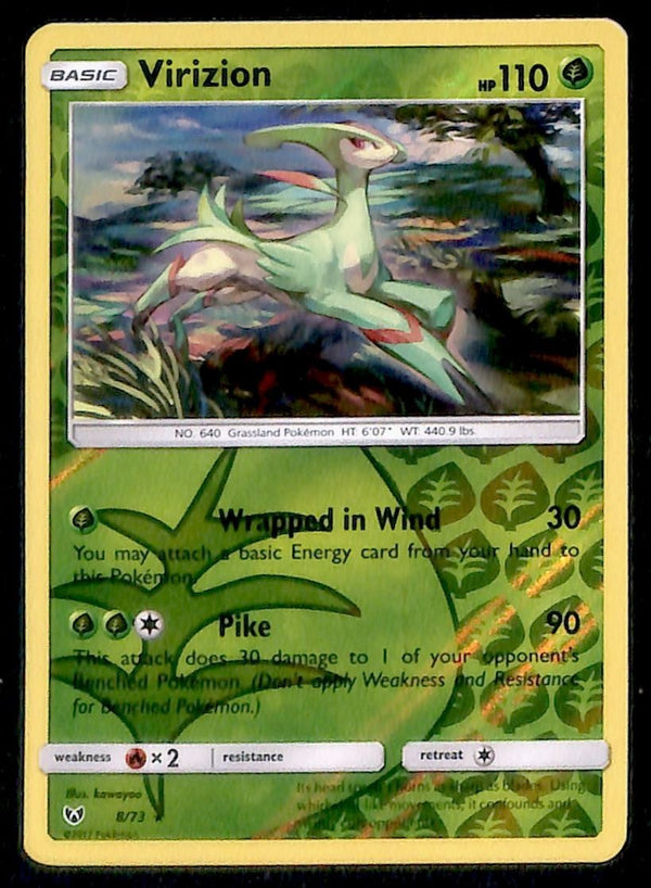 Virizion Reverse Holo Shining Legends 8/73, NM Pokemon Card