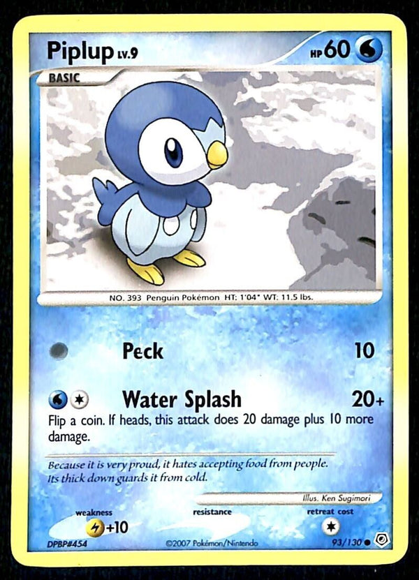 Piplup Diamond & Pearl NM, 93/130 Pokemon Card