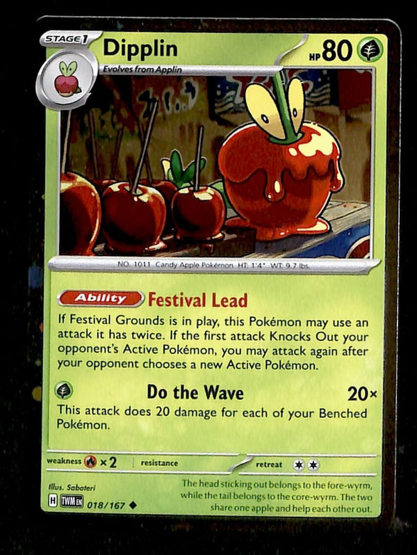 Dipplin Cosmos Holo Twilight Masquerade 018/167, NM Pokemon Card