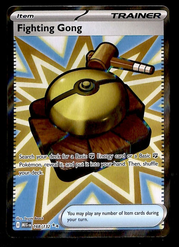 Fighting Gong Full Art Mega Evolution MEG 168/132, NM Pokemon Card