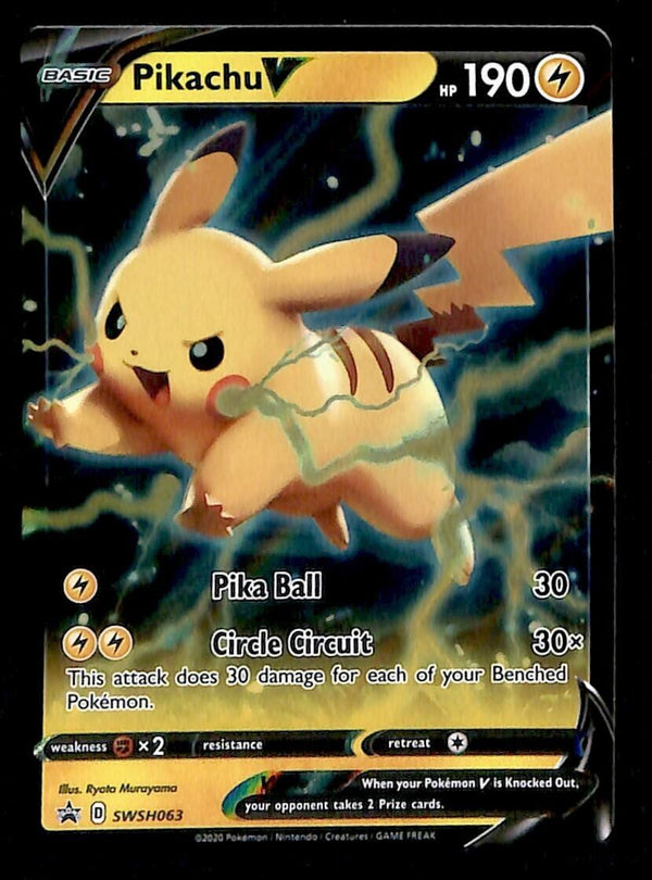 Pikachu V Black Star Promo SWSH063, NM Pokemon Card