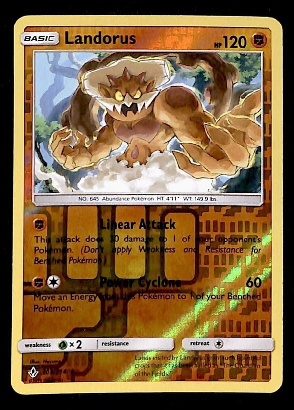 Landorus Reverse Holo Unbroken Bonds 103/214, NM Pokemon Card