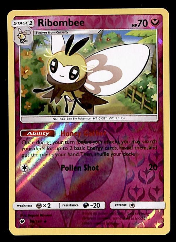 Ribombee Reverse Holo Burning Shadows 96/147, EX Pokemon Card