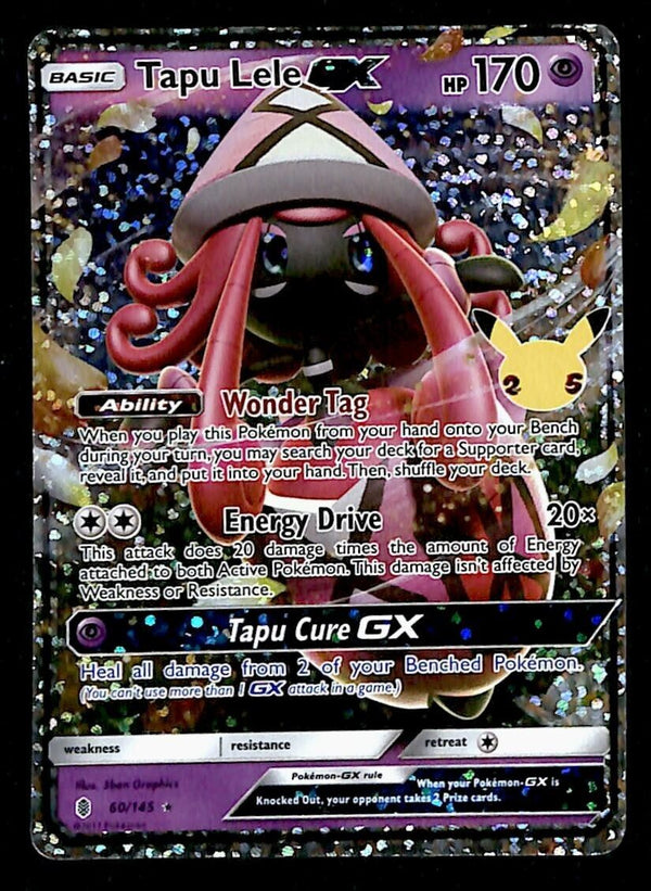 Tapu Lele GX Celebrations 25th Anniversary 60/145, EX Pokemon Card Tapu Lele GX Celebrations 25th Anniversary 60/145, EX Pokemon Card