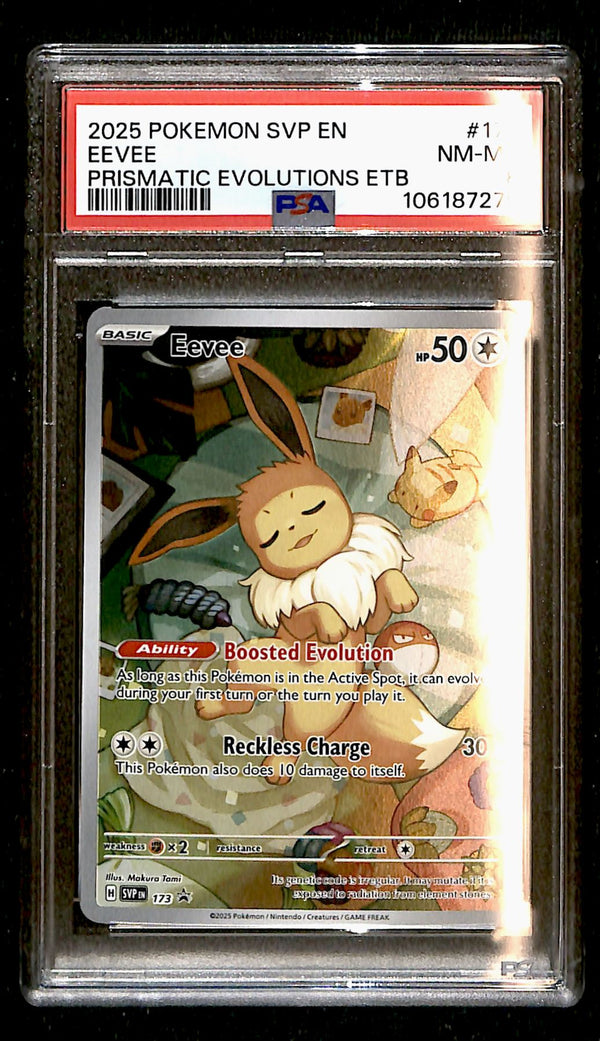 Eevee Full Art Promo SVP 173, PSA 8 Pokemon Card
