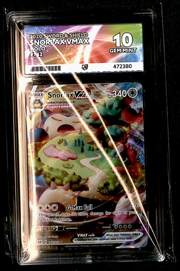 Snorlax Vmax Sword & Shield Base 142/202, ACE 10 Pokemon Card
