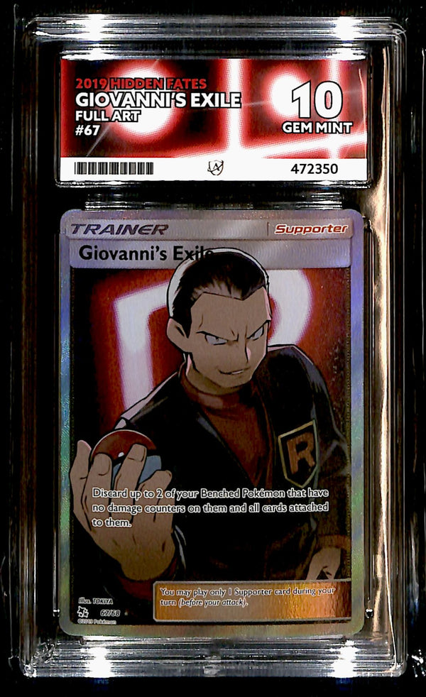 Giovanni's Exile Hidden Fates 67/68, ACE 10 Pokemon Card