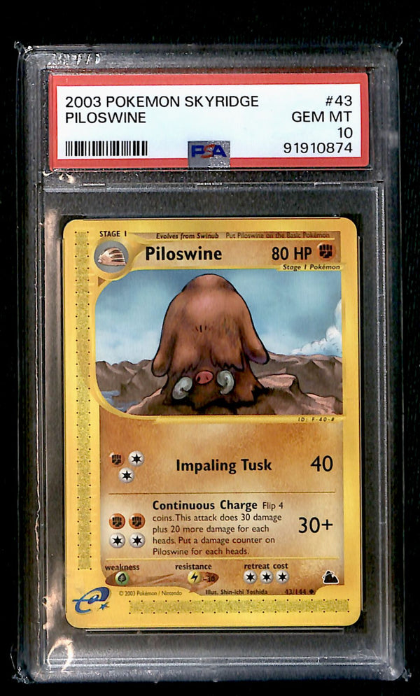 Piloswine Skyrdige 43/144, PSA 10 Pokemon Card