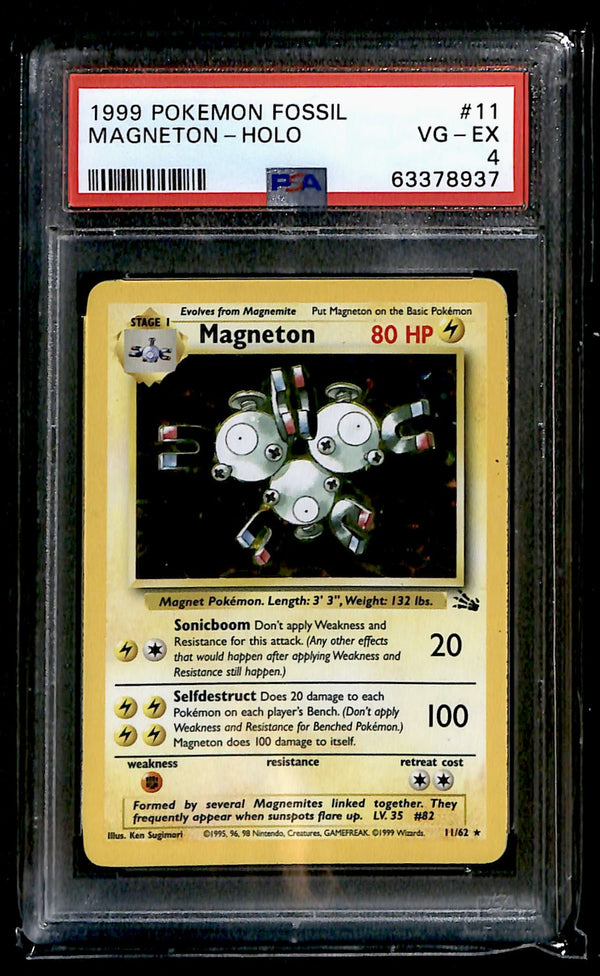 Magneton Holo Fossil 11/62, PSA 4 Pokemon Card