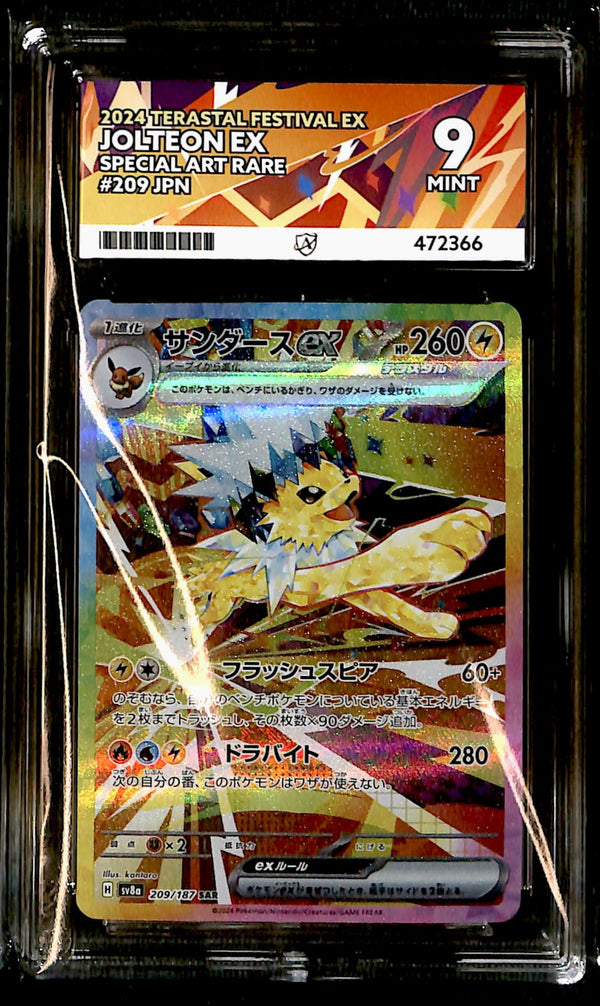Jolteon ex Terastal Festival 209/187, ACE 9 Pokemon Card