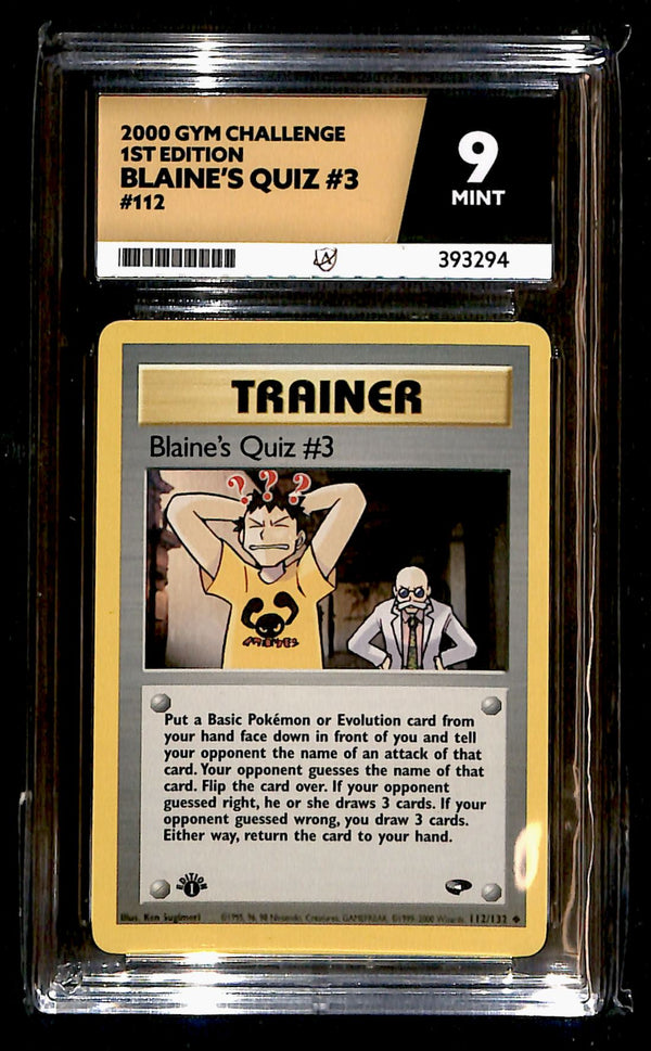 Blaines Quiz #3 1st Edition Gym Challenge 112/132, ACE 9 Pokemon Card
