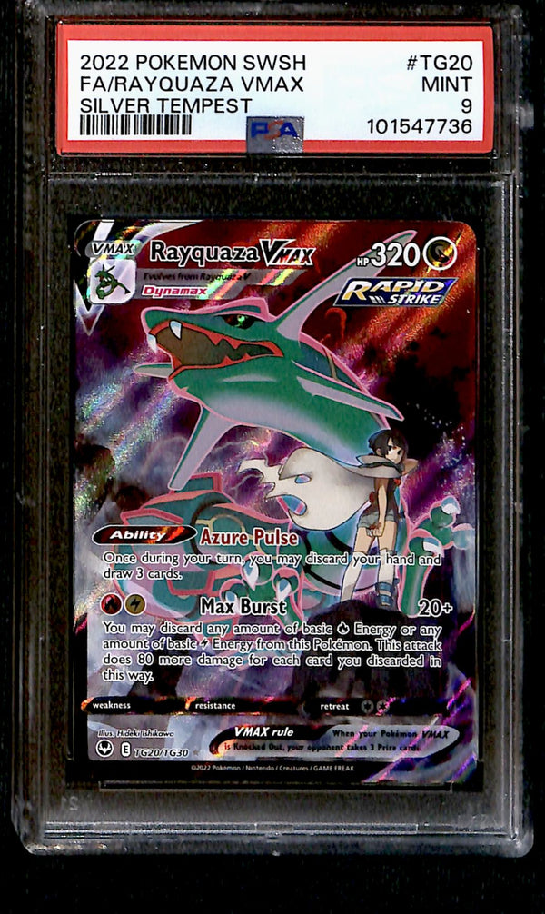 Rayquaza VMAX Silver Tempest TG20/TG30, PSA 9 Pokemon Card