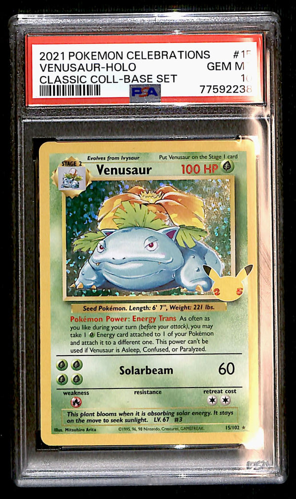 Venusaur Holo Celbrations 15/102, PSA 10 Pokemon Card