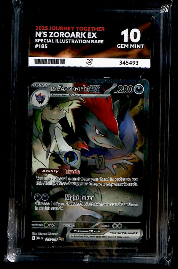 N's Zoroark ex Journey Together 185/159, ACE 10 Pokemon Card