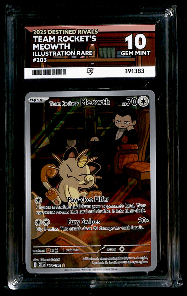 Team Rockets Meowth 203/182, ACE 10 Pokemon Card