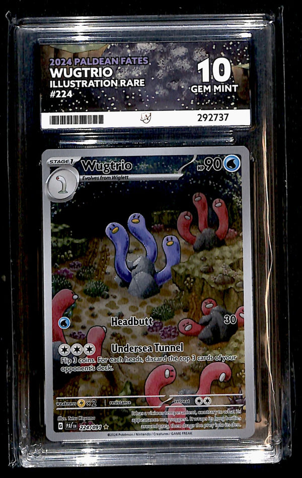 Wugtrio Paldean Fates 224/091, ACE 10 Pokemon Card
