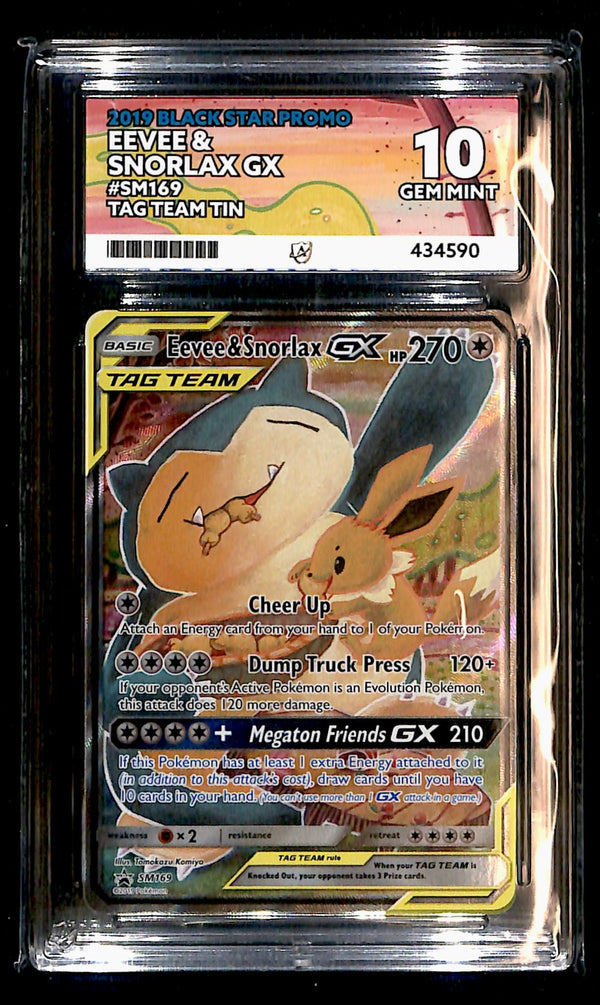Eevee & Snorlax Tag Team Promo SM169, ACE 10 Pokemon Card