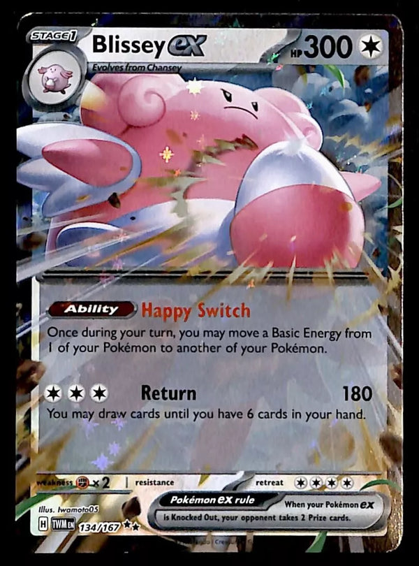 Blissey ex Ultra Rare Twilight Masquerade 134/167, NM Pokemon Card Blissey ex Ultra Rare Twilight Masquerade 134/167, NM Pokemon Card